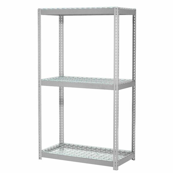 Global Industrial 3 Shelf, Extra Heavy Duty Boltless Shelving, Starter, 48inW x 24inD x 84inH, Wire Deck 785614GY
